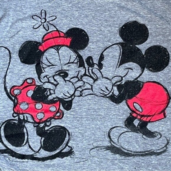 Disney Parks Women’s Medium Graphic Mickey Minnie Mouse Sleeveless Tank Top Grey - Picture 2 of 4